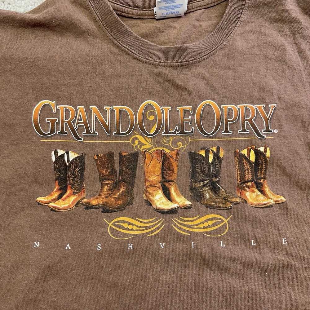 Vintage 90s Grand Ole Opry Nashville Tennessee T-Shirt Size Large Country Boots